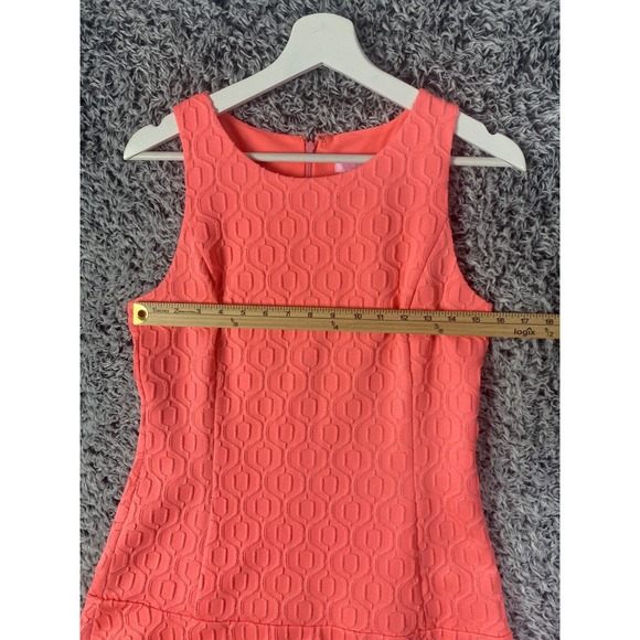 Lilly Pulitzer Women Kent Preppy Jacquard Drop Waist Dress Medium Coral Metallic - Picture 3 of 8